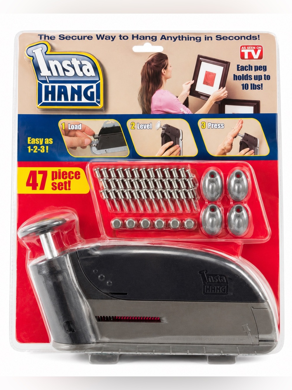 NEW Insta Hang 47 Piece Hanging Tool Kit As Seen On TV Picture Frame Wall Hooks